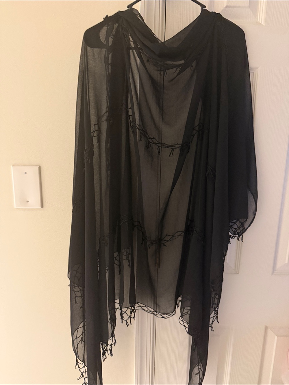 black sheer shawl